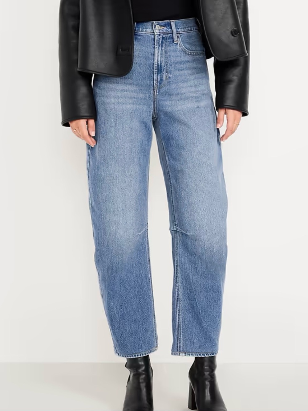 High-Rise Barrel Leg Jeans